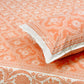 Orange Mughal Jaal Cotton Super King Bedsheet