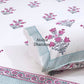 Purple Floral Motifs Hand Block Single Bedsheet