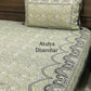 Green Floral Jaal Cotton King Size Bedsheet