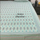Turquoise and Green Ikat Cotton King Size Bedsheet