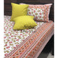 Orange and Green Floral Jaal Bedsheet