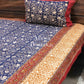 Indigo Kalamkari Cotton Bedsheet