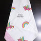 Unicorn with Rainbow Motifs Hand Block Printed Waffle Cotton Kids Towel