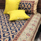 Indigo and Maroon Cotton Kalamkari Super King Bedsheet
