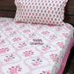 Pink Floral Mughal Jaal Cotton Super King Bedsheet