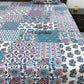 Blue Patchwork Look Cotton Super King Bedsheet
