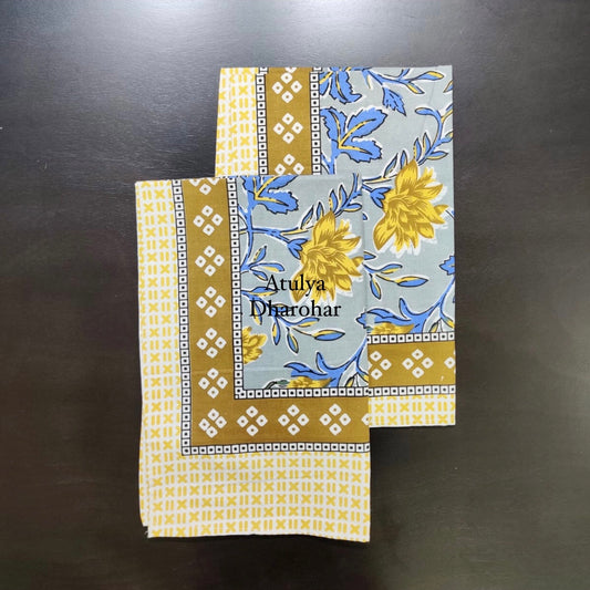 Mustard Floral Jaal Pillow Covers