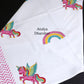Unicorn with Rainbow Motifs Hand Block Printed Waffle Cotton Kids Towel