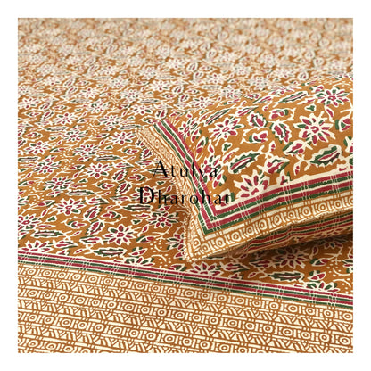 Mustard Floral Jaal Bedsheet