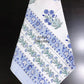 Blue and Green Floral Motifs Hand Block Printed Waffle Cotton Towel
