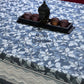 Grey Floral Jaal Cotton Dining Table Cover