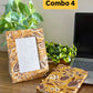 Block Print Handmade Paper Photo Frame and Journal Combo