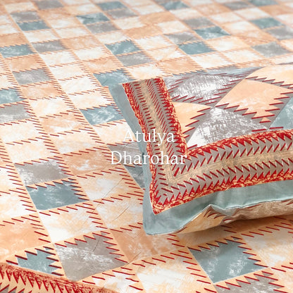 Multicolour Cotton Super King Bedsheet