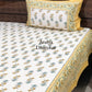 Yellow Floral Motifs Super King Bedsheet