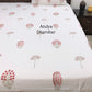 Peach Floral Motifs Hand Block Printed Super King Bedsheet