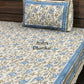 Blue and Grey Floral Jaal Bedsheet