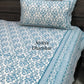Blue Mughal Jaal Cotton King Size Bedsheet