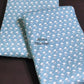Turquoise Blue Floral Motifs Mulmul Single Dohar Pair