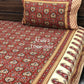 Maroon Kalamkari Cotton Super King Bedsheet