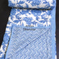 Blue Floral Jaal Mulmul Double Bed Dohar