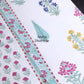 Multicolour Floral Motifs Hand Block Printed Waffle Cotton Towel