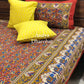 Maroon and Green Kalamkari Bedsheet