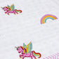Unicorn and Rainbow Hand Block Printed Mulmul Baby Dohar