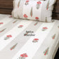 Red Floral Motifs Super King Cotton Bedsheet