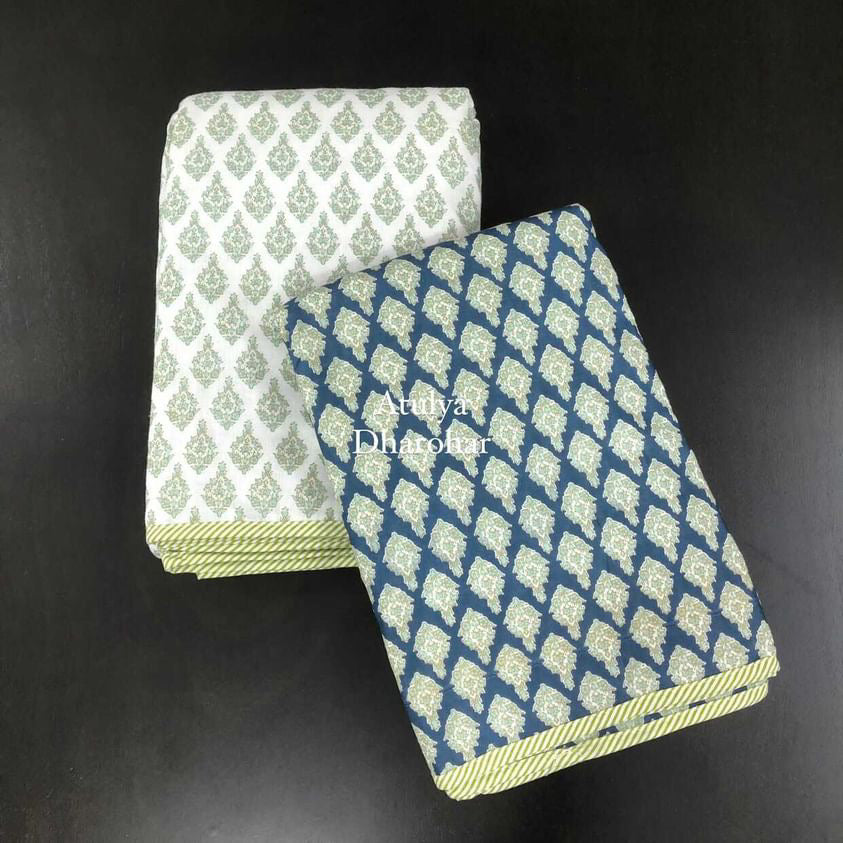Indigo Butti Single Dohar Pair