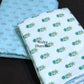 Blue and Green Floral Cambric Cotton Single Dohar Pair