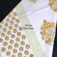 Yellow Floral Motifs Hand Block Printed Waffle Cotton Towel