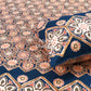 Indigo and Red Floral Mughal Jaal Super King Cotton Bedsheet