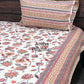 Red Floral Jaal Cotton Super King Bedsheet