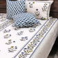 Blue Floral Motifs Super King Bedsheet