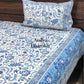 Blue Floral Jaal Super King Bedsheet