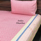 Pink Geometric with Mughal Jaal Bedsheet