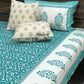 Turquoise Floral Jaal Bedsheet