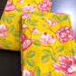 Yellow and Pink Floral Mulmul Single Dohar Pair