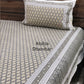 Grey Floral Motifs Cotton Super King Bedsheet