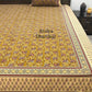 Mustard Green Kalamkari Cotton King Size Bedsheet