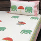 Elephant and Umbrella Motifs Hand Block Super King Bedsheet