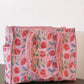 Peach Floral Medium Tote Bag with Zip