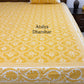 Yellow Mughal Jaal Cotton Super King Bedsheet