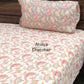 Pink Floral Jaal Cotton King Size Bedsheet