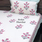 Purple Floral Motifs Hand Block Single Bedsheet