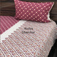 Pinkish Red Mughal Jaal Cotton Super King Bedsheet