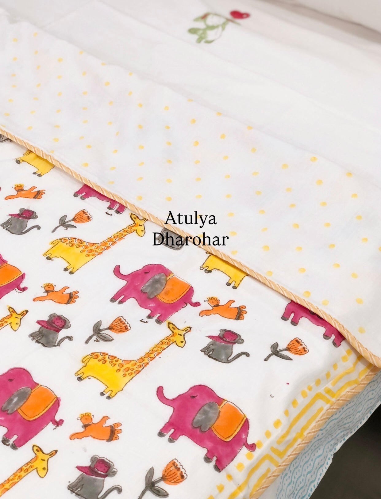 Jungle Theme Hand Block Printed Baby Dohar