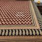 Maroon and Black Kalamkari Cotton Super King Bedsheet