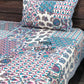 Blue Patchwork Look Cotton Super King Bedsheet