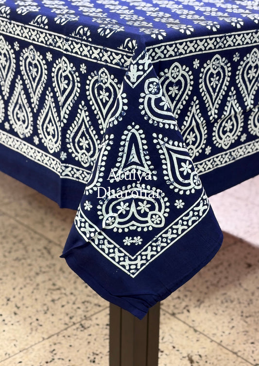 Indigo Butti Cotton Dining Table Cover